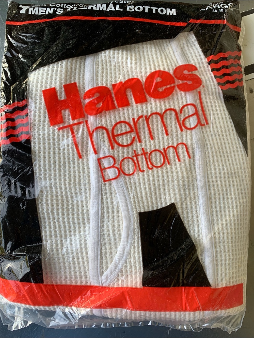 Vintage 1987 Hanes Mens Thermal Bottom Waffle Pants Long Johns New Deadstock L